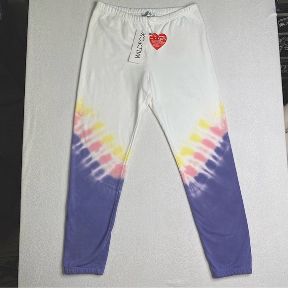 Wildfox Women's Knox Jogger Sweatpants 'Edelweiss Wash' Size (M) Medium NEW - Picture 2 of 11